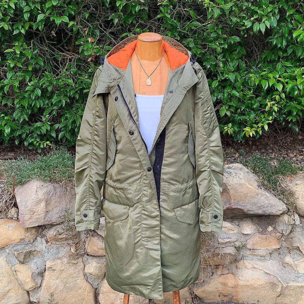 Rag & Bone aviator hooded manteau parka with removable quilted coat liner